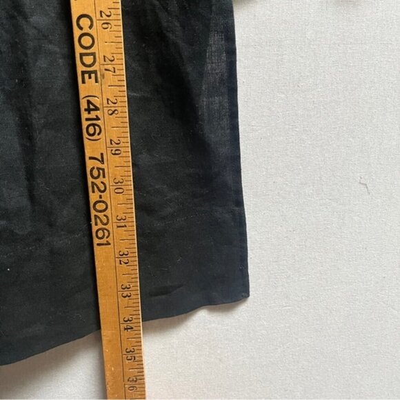 Studio Point black linen button up long sleeve shirt dress Sz M - Picture 8 of 10